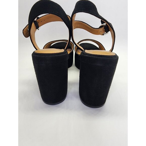 Marc Fisher Normi Block Heel Platform Sandal Size 10M Black Suede Dress Heels - Picture 5 of 16